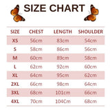 size chart for long butterfly print kimono