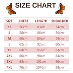 size chart for navy butterfly kimono