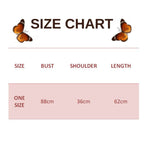 size chart for Black Mesh Butterfly Top