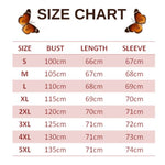 size chart for deep sky blue butterfly sweater