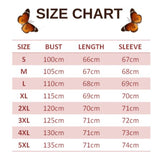 size chart for deep sky blue butterfly sweater