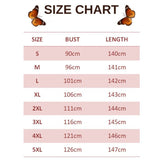 size chart for long butterfly dress