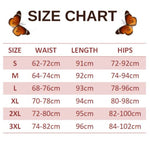size chart for rose and butterfly leggings