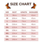 size chart for crimson butterfly hoodie