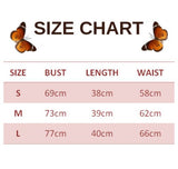 size chart for Blush Pink Butterfly Crop Top Womens
