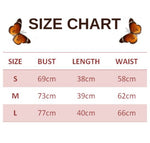 size chart for Butterfly Tank Top Camisole