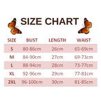 size chart for Butterfly Crop Top Camisole