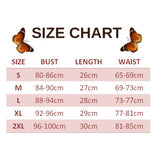 size chart for Floral and Butterfly Lace Up Tank Top