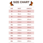 size chart for red butterfly evening dress
