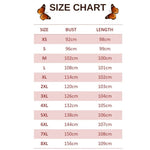 size chart for blue butterfly evening dress