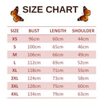 size chart for moccasin butterfly pullover