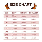 size chart for orchid butterfly pullover