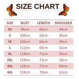 size chart for rose butterfly sweatshirt