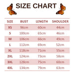 size chart for light pink butterfly sweatshirt