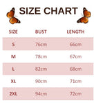 size chart for tank top with butterfly