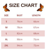 size chart for tank top with butterfly