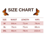 size chart for turquoise butterfly leggings