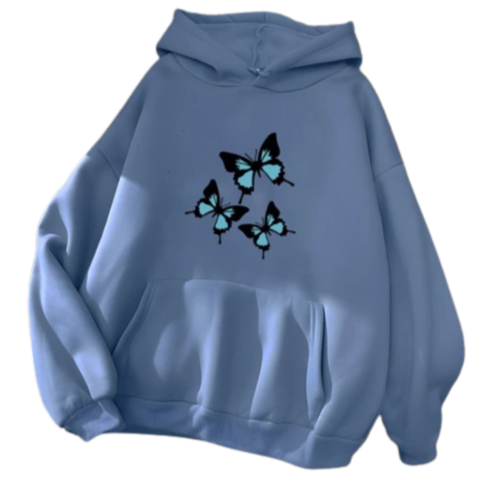 slate blue butterfly sweatshirt