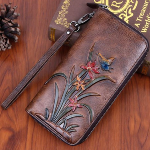 small butterfly leather wallet for ladies