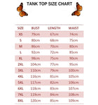 tank top size chart for purple butterfly legging set