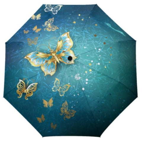 teal butterfly umbrella