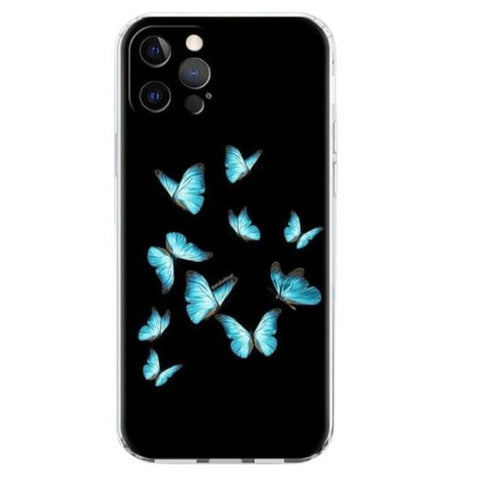 turquoise butterfly phone case