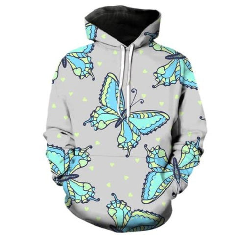 turquoise butterfly pullover