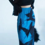 cheap blue butterfly skirt