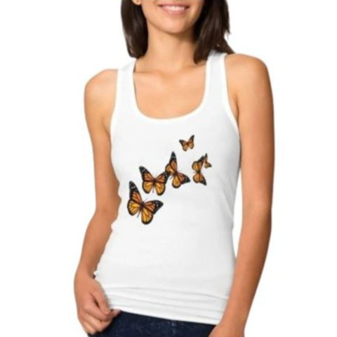 White Tank Top with Butterfly