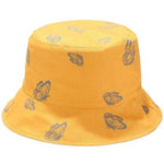 yellow and grey butterfly bucket hat