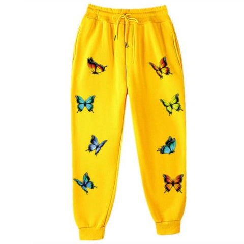 yellow butterfly pants