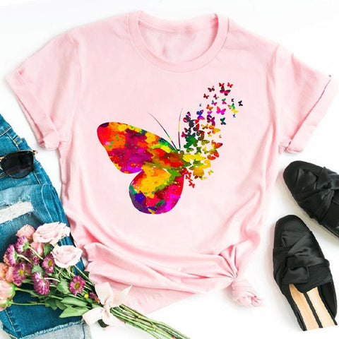 polychromatic butterfly t shirt