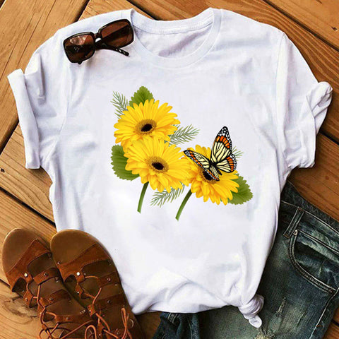 sunflower butterfly t shirt