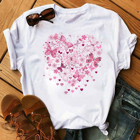 charitypink butterfly t shirt