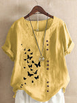 yellow linen butterfly t shirt
