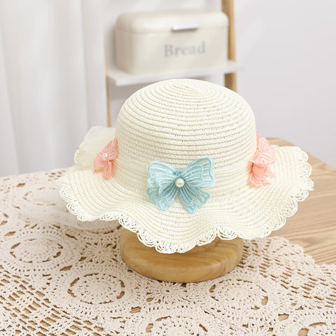 ivory butterfly straw hat