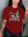 red antisocial butterfly t shirt