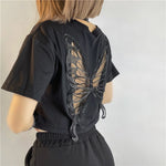 butterfly wings black t shirt design
