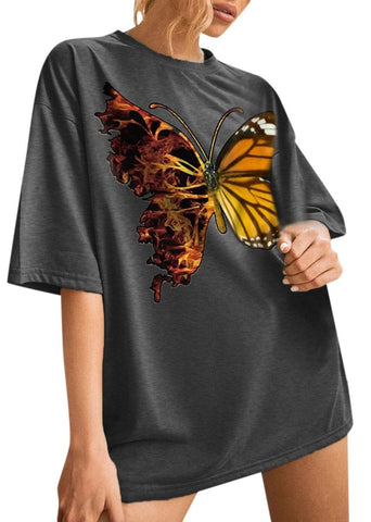 double face butterfly t shirt