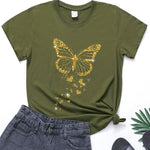 golden butterfly green t shirt