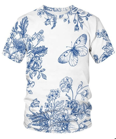 blue butterfly t shirt