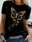 golden butterfly black t shirt