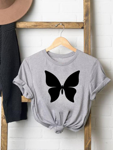 t-shirt with butterfly logo