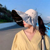 large beige butterfly beach hat