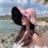 large pink butterfly beach hat