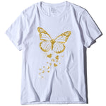 golden butterfly white t shirt