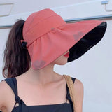 red large butterfly beach hat