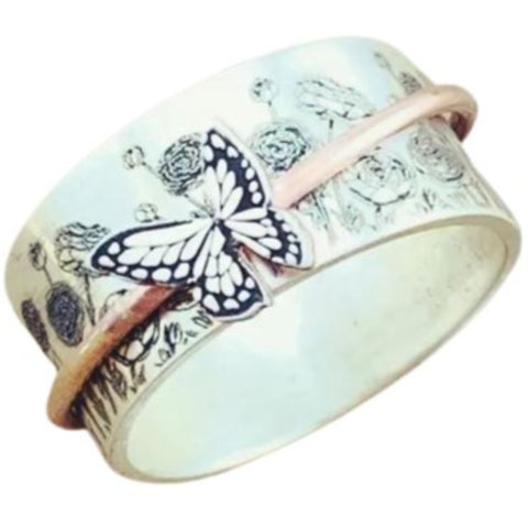antique butterfly spinner ring