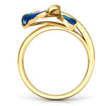 blue butterfly ring for women