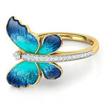 blue butterfly ring for engagement